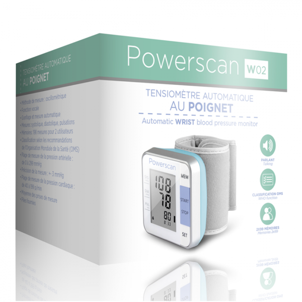 Tensiomètre automatique au poignet W02 Powerscan